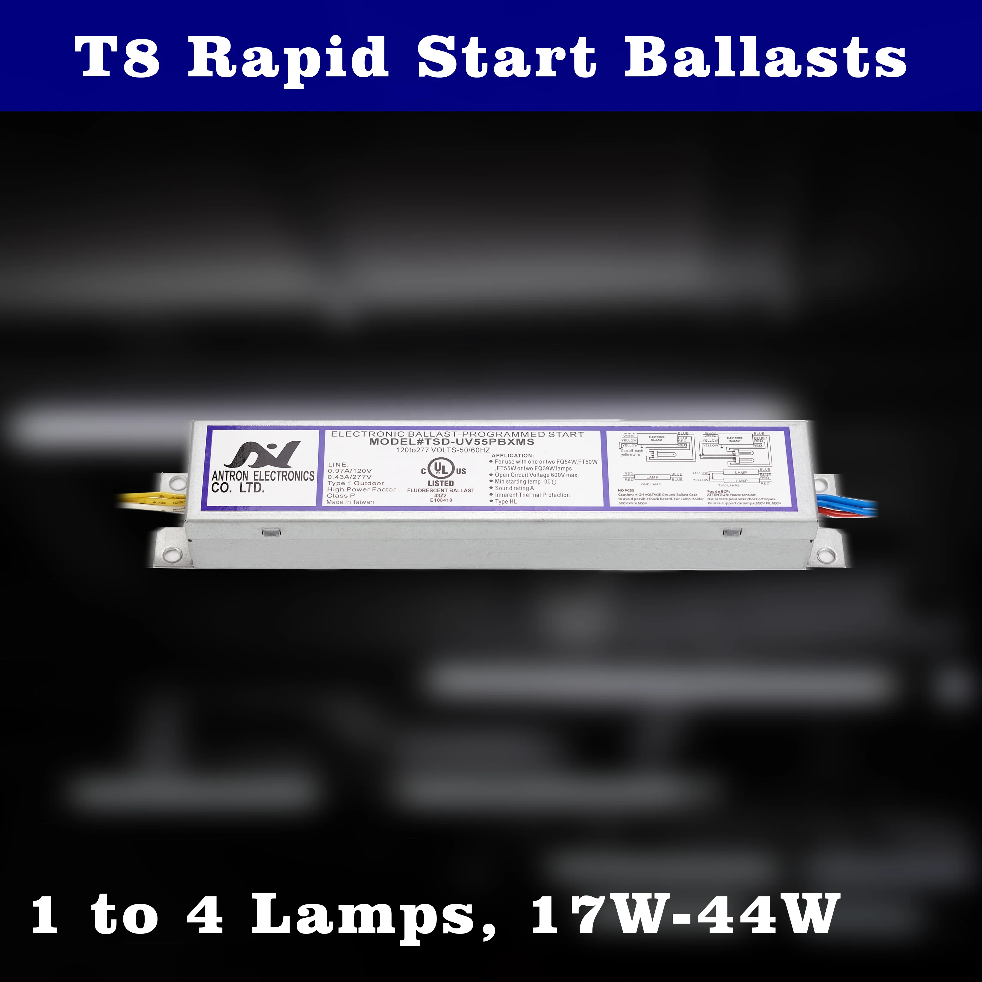Балласт 120Vac-277Vac T8 четыре лампы 32W