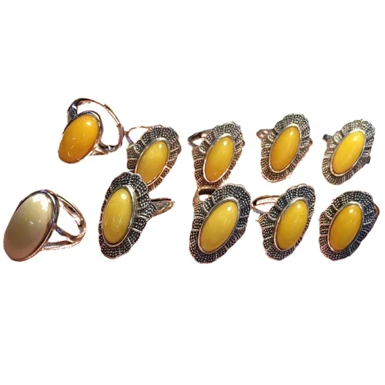 Genuine Natural Amber Ring Jewelry