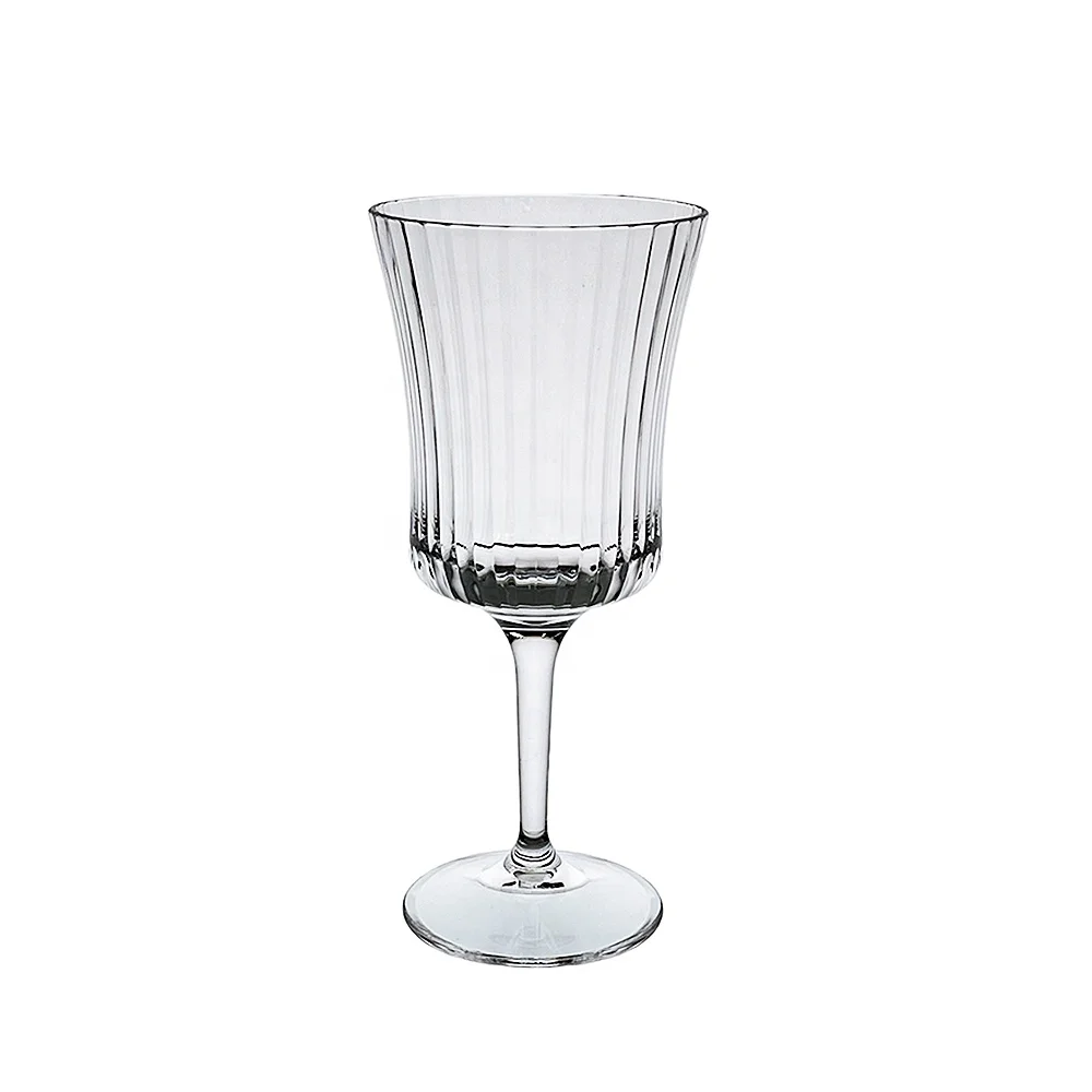 BPA free 14oz Straight line Plastic wine glass