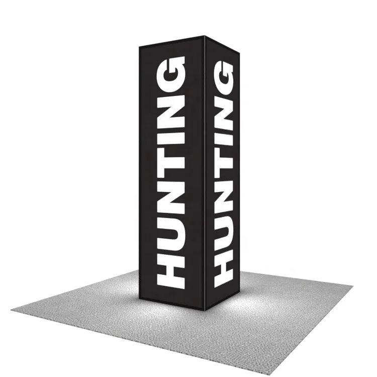 10ft Aluminum Frame LED Backlit Reusable Portable Tension Fabric Shelf Display Stand Exhibition Trade Show Pillar Tower