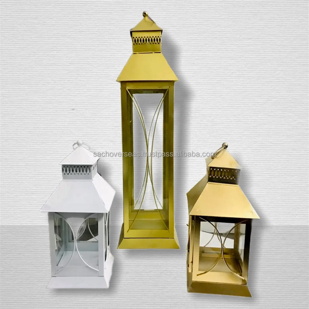Traditional Multiple Sizes Rustic Look Moroccan Metal Lantern in Various Colour Options