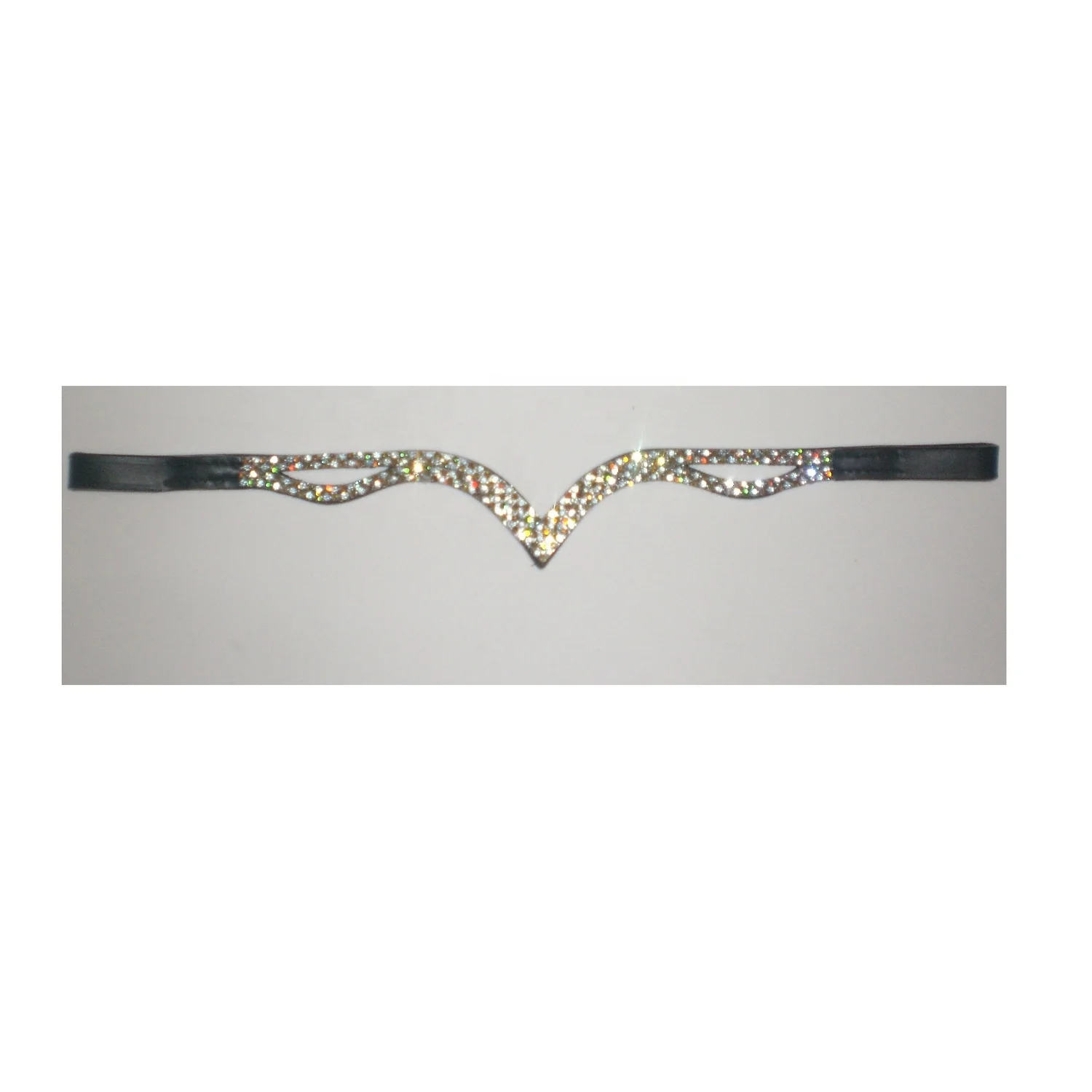 crystal bling horse brow-band rhine stone bling horse brow-band black color leather horse crystal brow-band