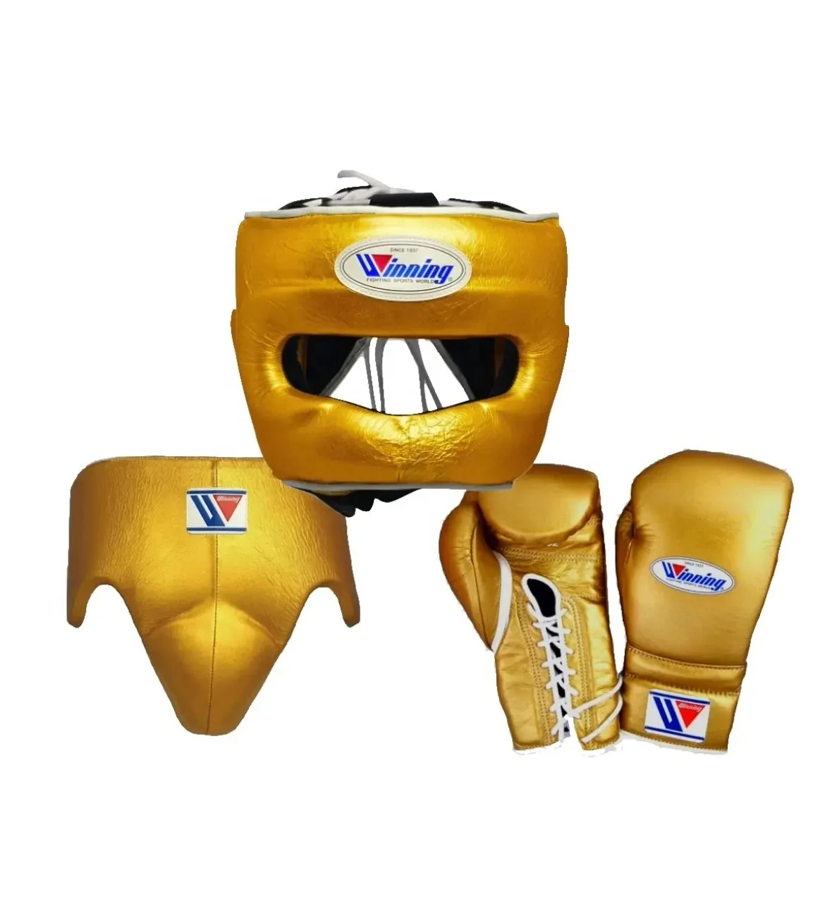 Winning Boxing Set with Personalized logo Professional Training Sparing Boxing Gloves Head Guard Groin Set SWS-BSS-005