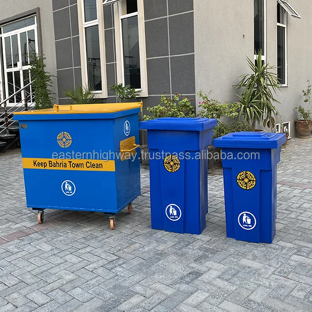 100 L/180 L/250 L Plastic Garbage Container Dustbin Waste Bin Mobile Outdoor Bin Wheel Stand