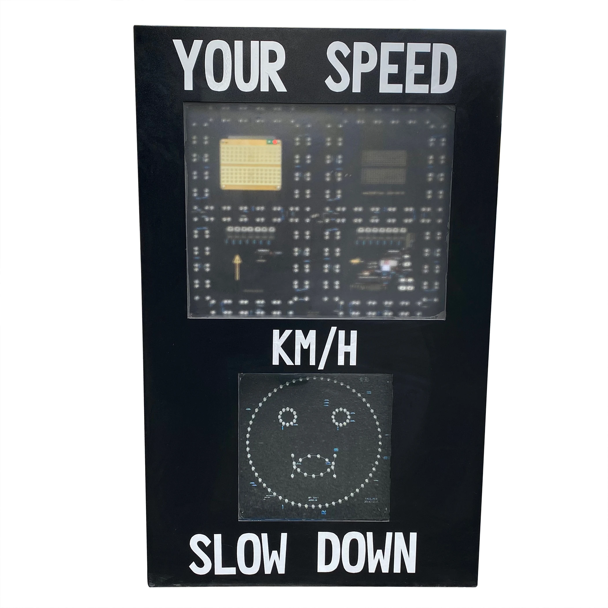Csp6 LED Solar Speed Detector Radar Traffic Sign Radar  LED Speed Limit Signs  Crying Face Warning Sign Support Customization