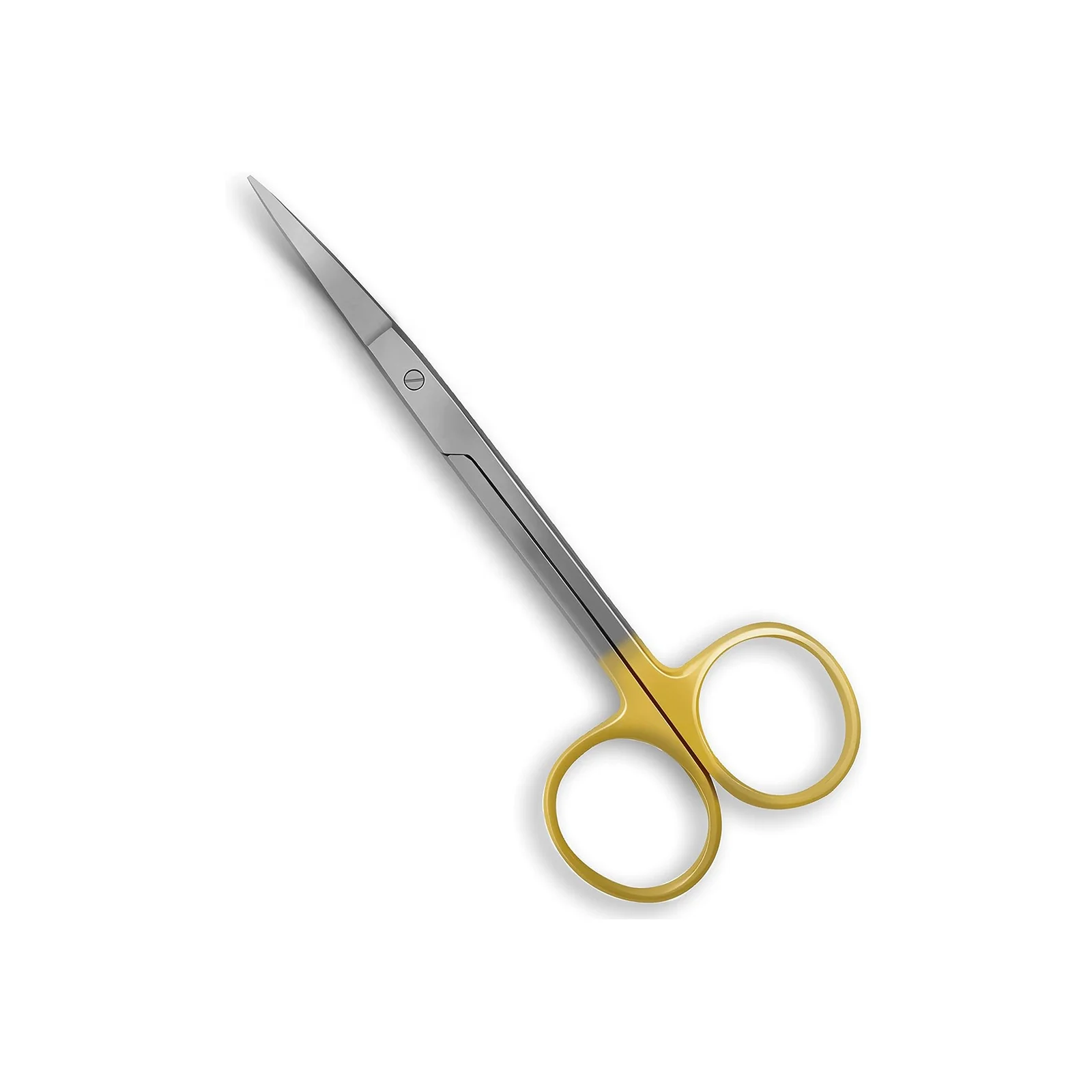 Medical Tungsten Carbide Iris Lab Scissors 4.5 Inch Curved - Gold Finger Ring Handle Stronger than Solid Stainless Steel