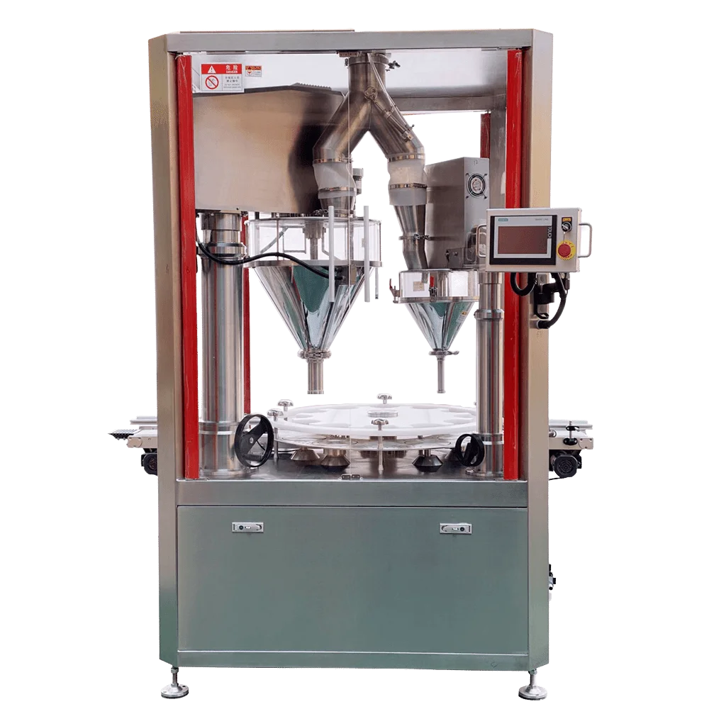 Servo Motor Drive Vertical Pharmaceutical Rotary Powder Spice Bottle Filling Machine