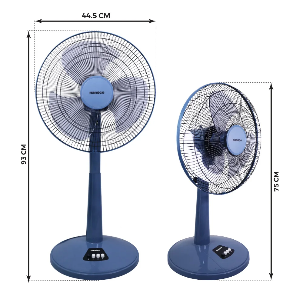 Nanoco NLF1623 Living Fan with Remote Control Top 1 Supplier in Vietnam Copper Wire Motor Sleeve Bearing 3 Blades Household Use