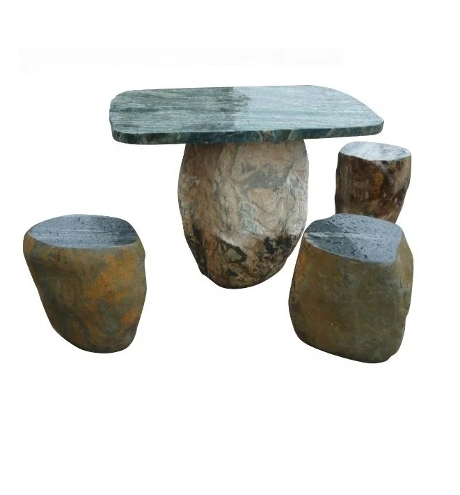 Vietnamese Factory Natural Marble Granite Carved Stone Table And Chair Out door Stone Furniture for garden