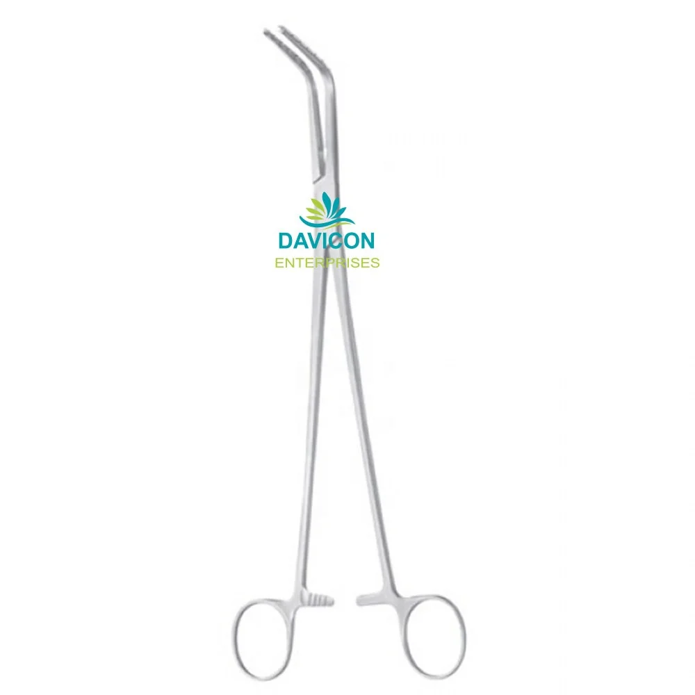 BURKE HYSTERECTOMY FORCEPS CURVED LONG JAWS STAINLESS STEEL