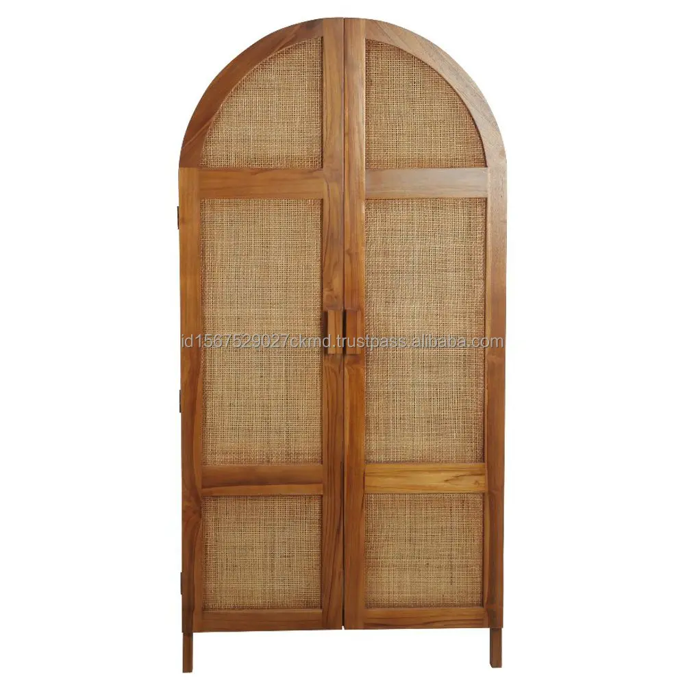 Wholesale Home Furniture Modern Hotel Armoire Rattan Wicker Recliner Living Room Wood Cabinet Dresser for Bedroom