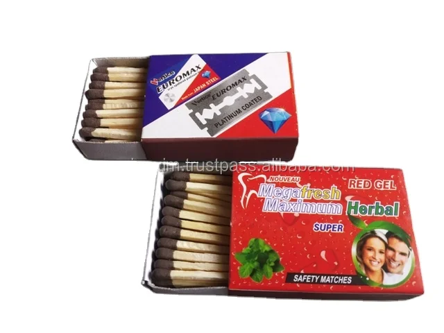 Leading Safety Matches Exporters in India Durable Wooden Paper Wax Match Boxes with Colorful Printed Logo for Household Use