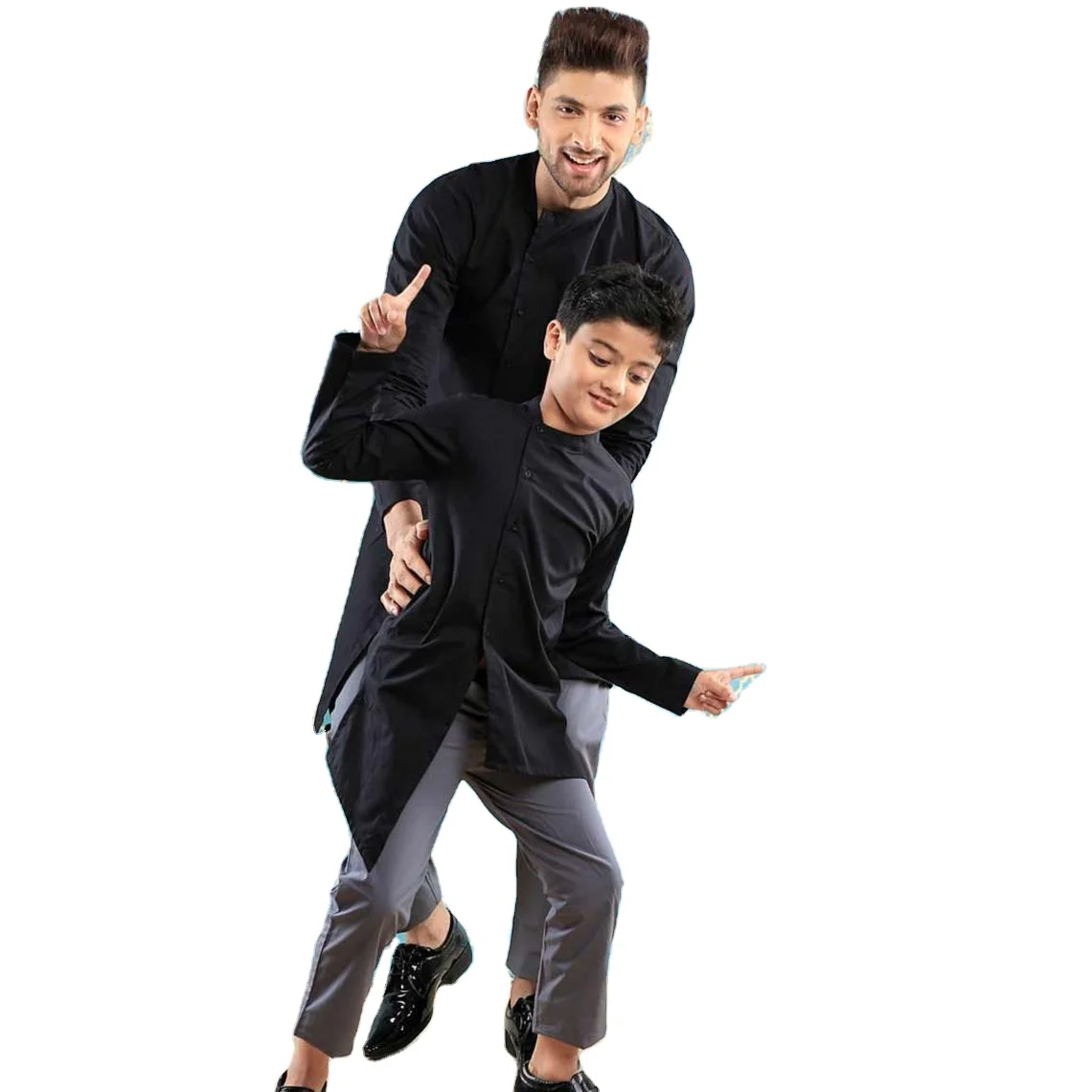 Top Selling New Design Simple and Beautiful Cotton Kurta Pajama Set Full Sleeves Long Indian Dress for Kids and Adult Boys