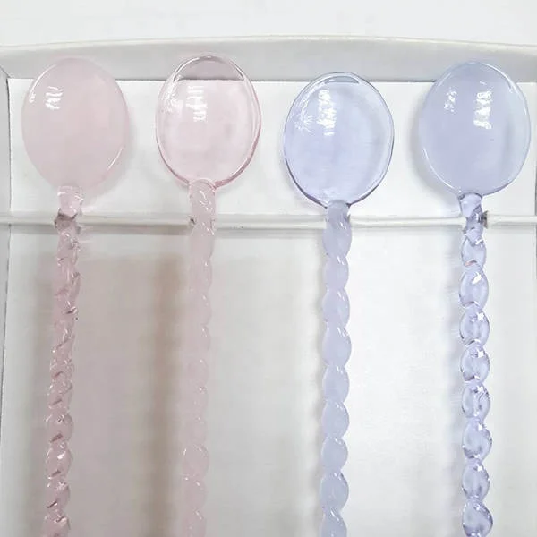 Customized Boxes Available Colored Handmade Stirring Glass Spoon