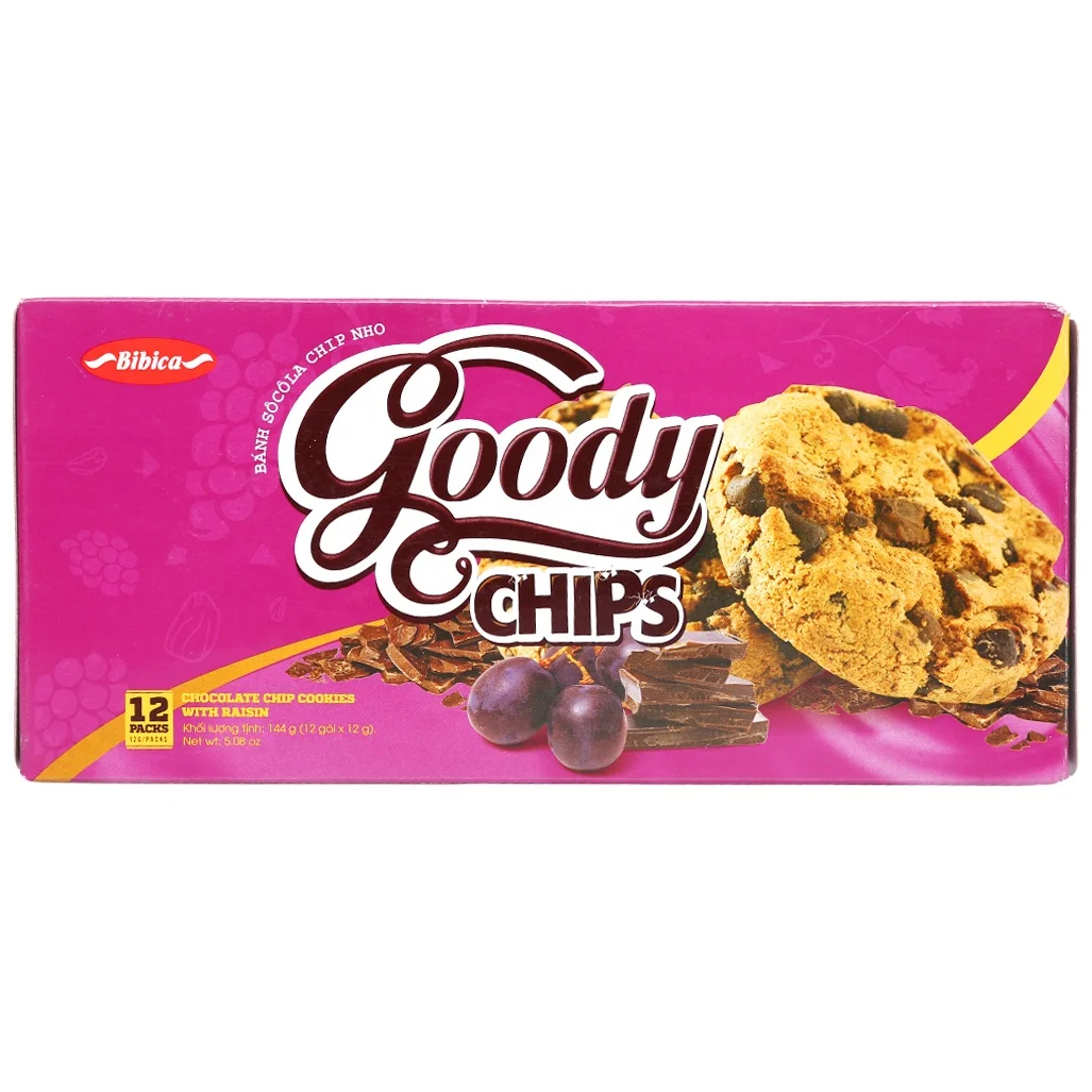 GOODY CHOCOLATE CHIP COOKIES RAISIN 144G/CHOCOLATE CHIP BISCUITS/WHOLESALE CHOCOLATE CHIP COOKIES