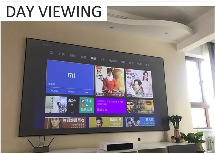 TELON Amazon Hot Sale 120inch 150 inch ALR UST Ambient Light Rejecting Projector Screen with High Quality