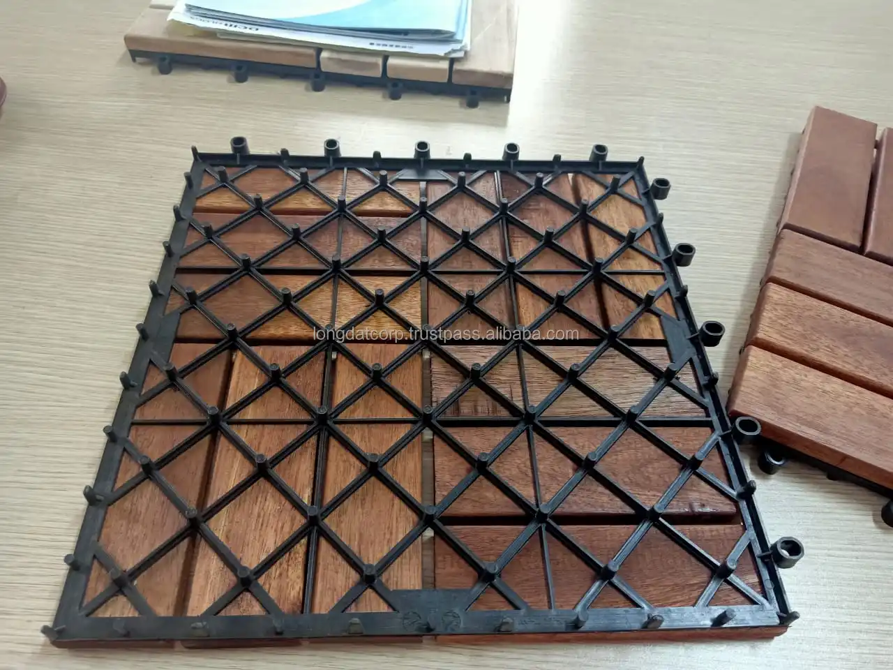 Acacia wooden tiles for indoor/outdoor foor- wood floor tile- suitable for living room, garden, balcony etc