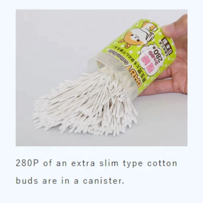 Made in Japan Baby Cotton Swabs Extra Slim Shape 280p Cotton Buds Ear Stick Nose Cleaner for Baby Hot Selling Products 2023