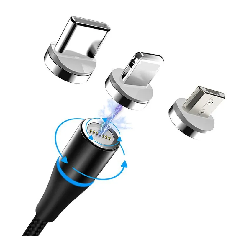 Магнитный зарядный кабель Type-c Micro USB C 3 в 1