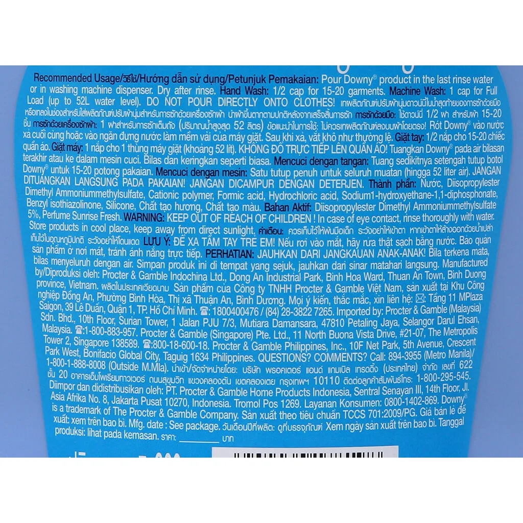 DOW FABRIC CONDITIONER SUNRISE SCENT 900ML/NY FABRIC SOFTENER