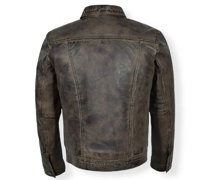 Men Classic Waxed Brown Sheep Leather Fashion jacket For Mens made especially for Winter Fashion Wears