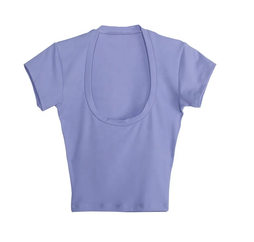 Crop Tops T-shirts Women Cotton spandex Customized Logo Printed Blank Tshirts Plain Wholesale Women crop t shirts