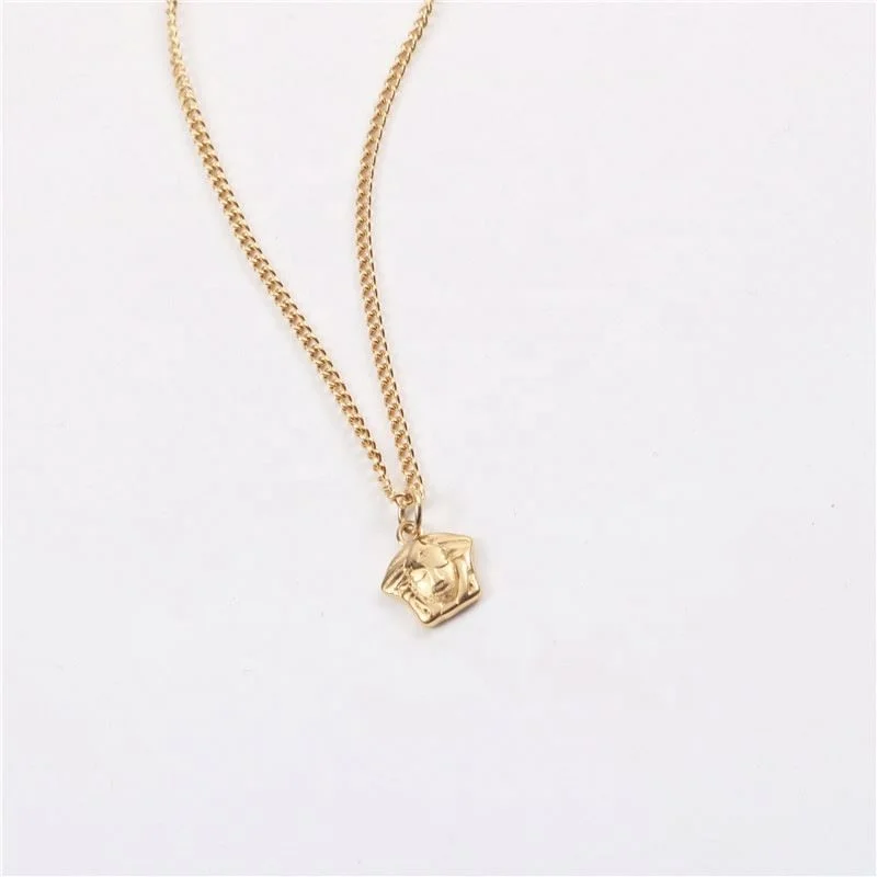 Jewelry 18K Gold Plated Stylish Head Pendant Necklace PVD Gold Plated Stainless Steel Jewelry Tarnish Free Jewelry