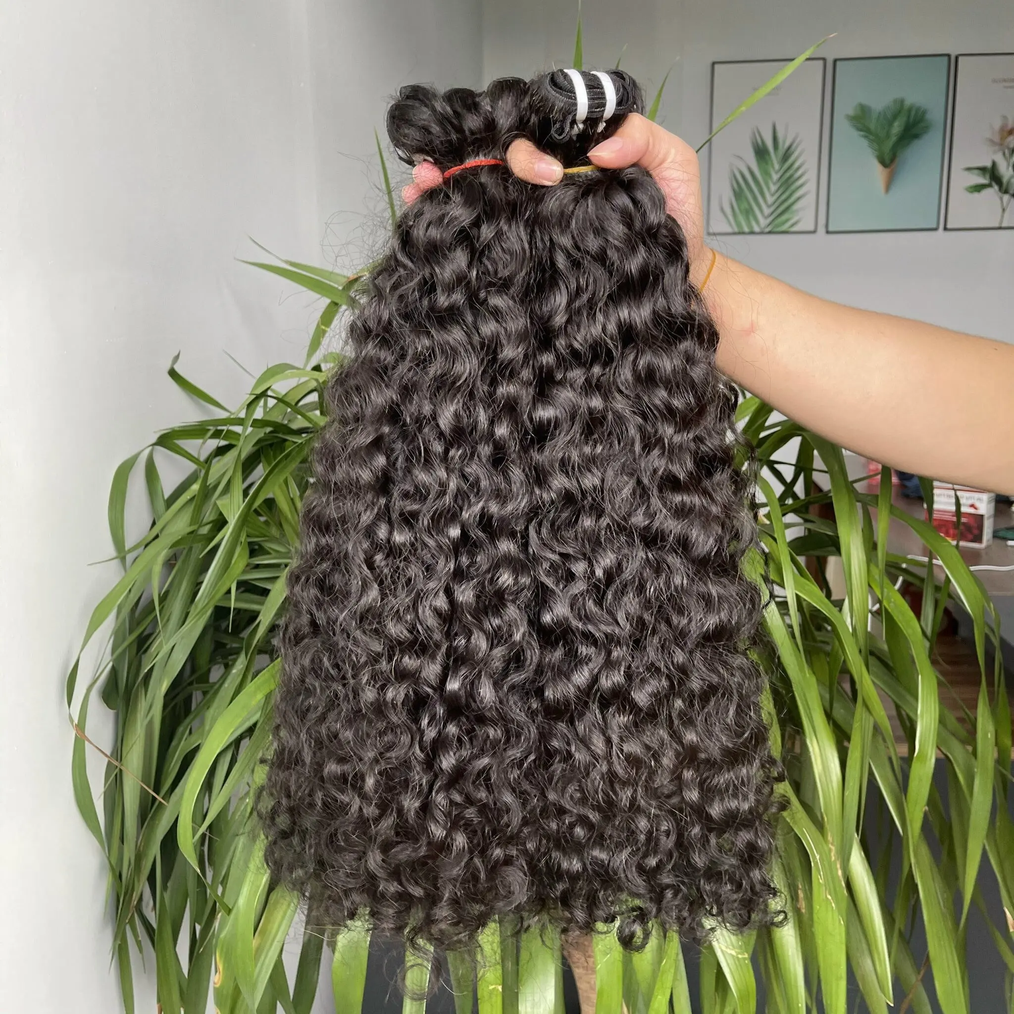 Raw burmese curly remy hair weft with lace closure and frontal from wholesale hair vendors raw vietnamese