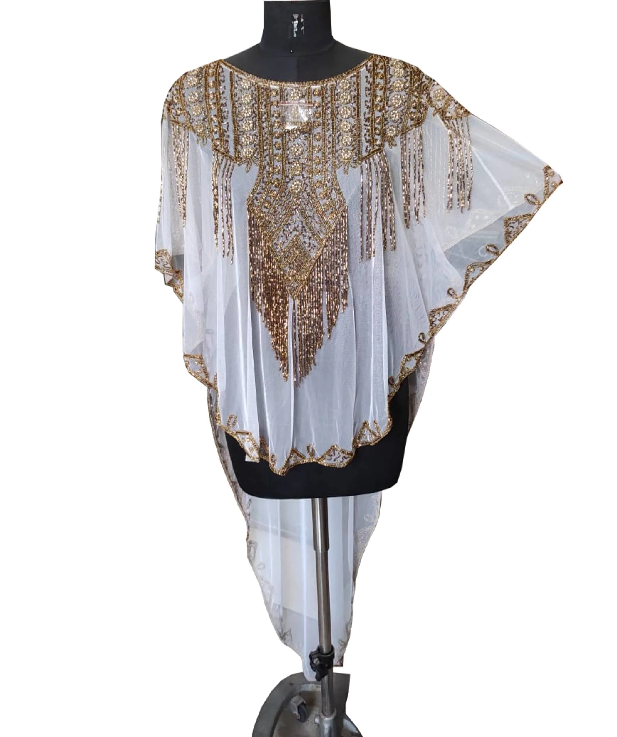 Sassy Fringes high low pattern high fashion handmade kaftan/farasha