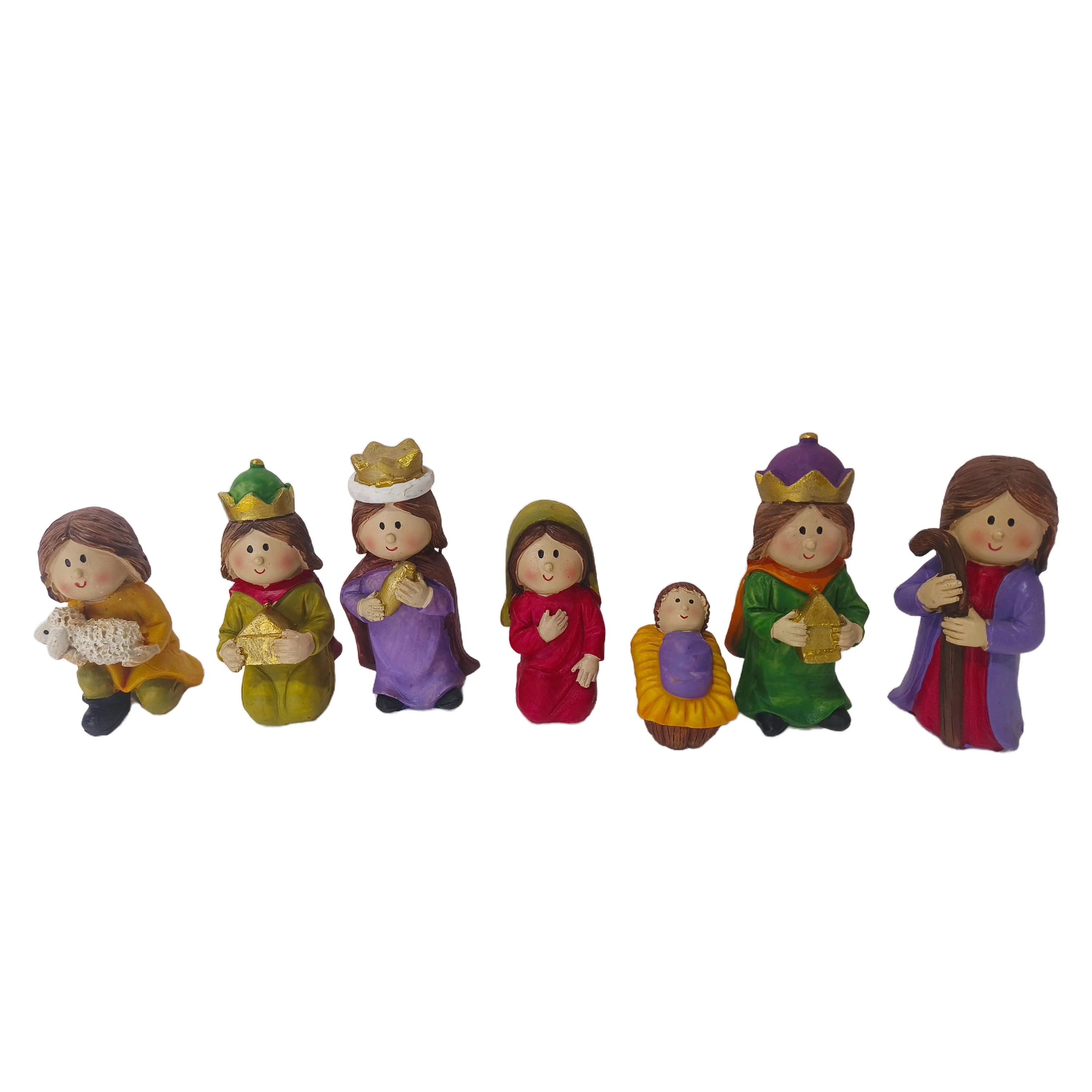 Polyresin Resin Christmas Nativity Set The Birth of Jesus Christ Cute Version