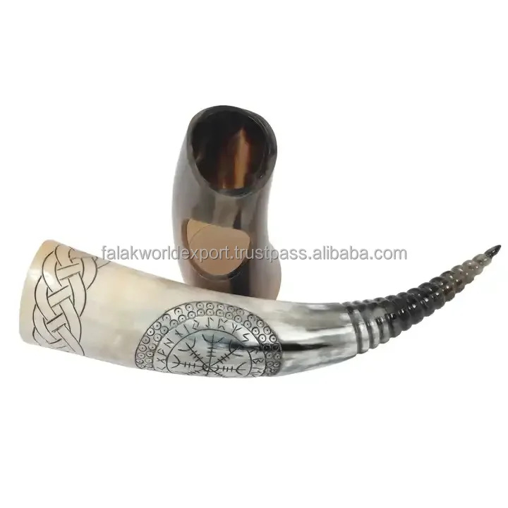 New design natural color Hand Corbin drinking horn mug best quality with amazing look Use for drinking From Falak World Export
