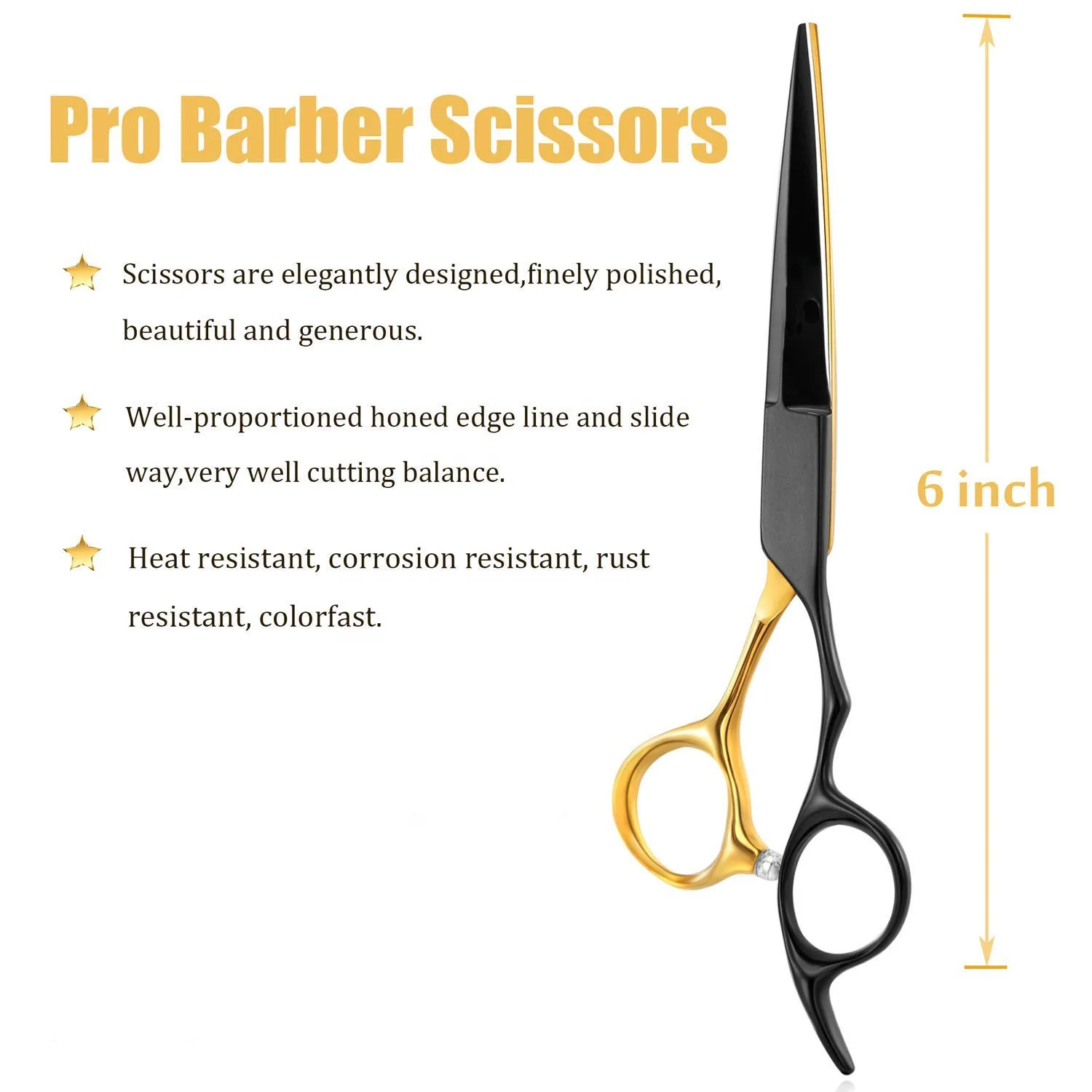 Красивый новейший дизайн профессиональных парикмахерских ножниц и черного золотого цвета.