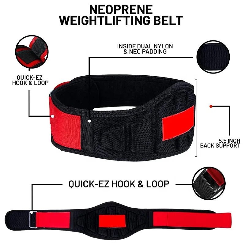 Top Quality Customized Logo Neoprene Weightlifting Belt Premium EVA Neoprene Back Support Belt for Men&Women Gym Fitness Belts