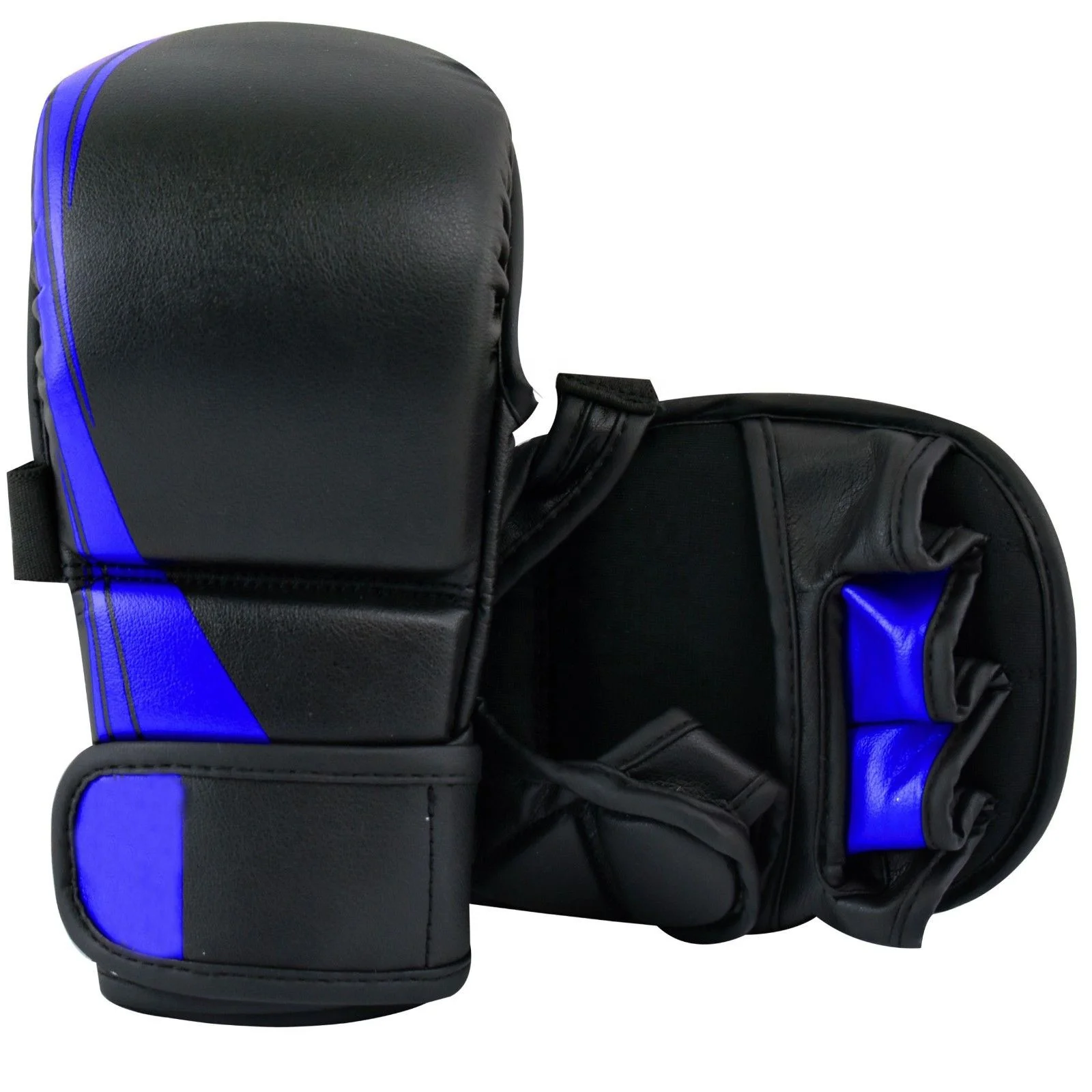 Genuine Leather MMA Grappling Shooter Gloves For UFC Fight Training Gel Padding Thick Shooter MMA Gloves