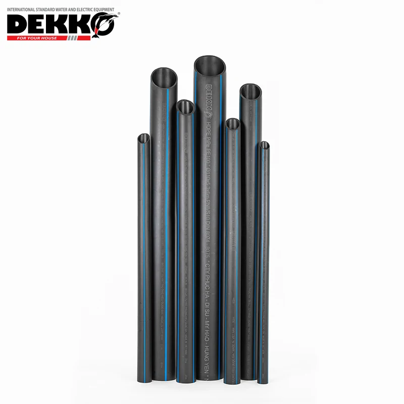 DEKKO PN25 черный высокое качество HDPE ПВХ водяная трубка пластиковая дренажная и поставка DIN стандартная оптовая продажа образцов