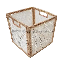 Folding Cube Basket-  Natural Rattan Square Basket - HJ RB037 REco friendly Home Decorative Storage Basket - OEM, ODM -HJ RB037