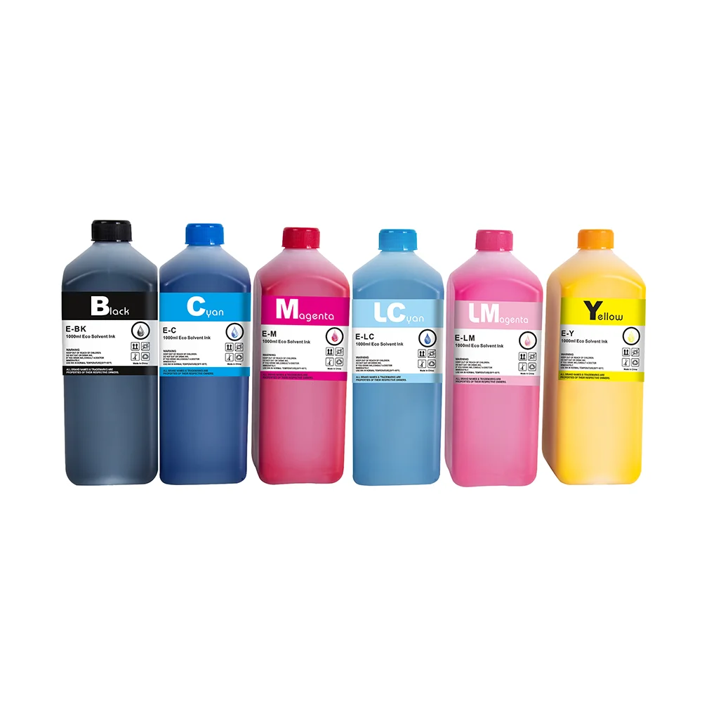 1000ML Bottle Compatible Eco Solvent Eco-solvent Ink for Epson Dx4 DX 4 Roland XJ740 XJ 740 Large Format Printer Print Head