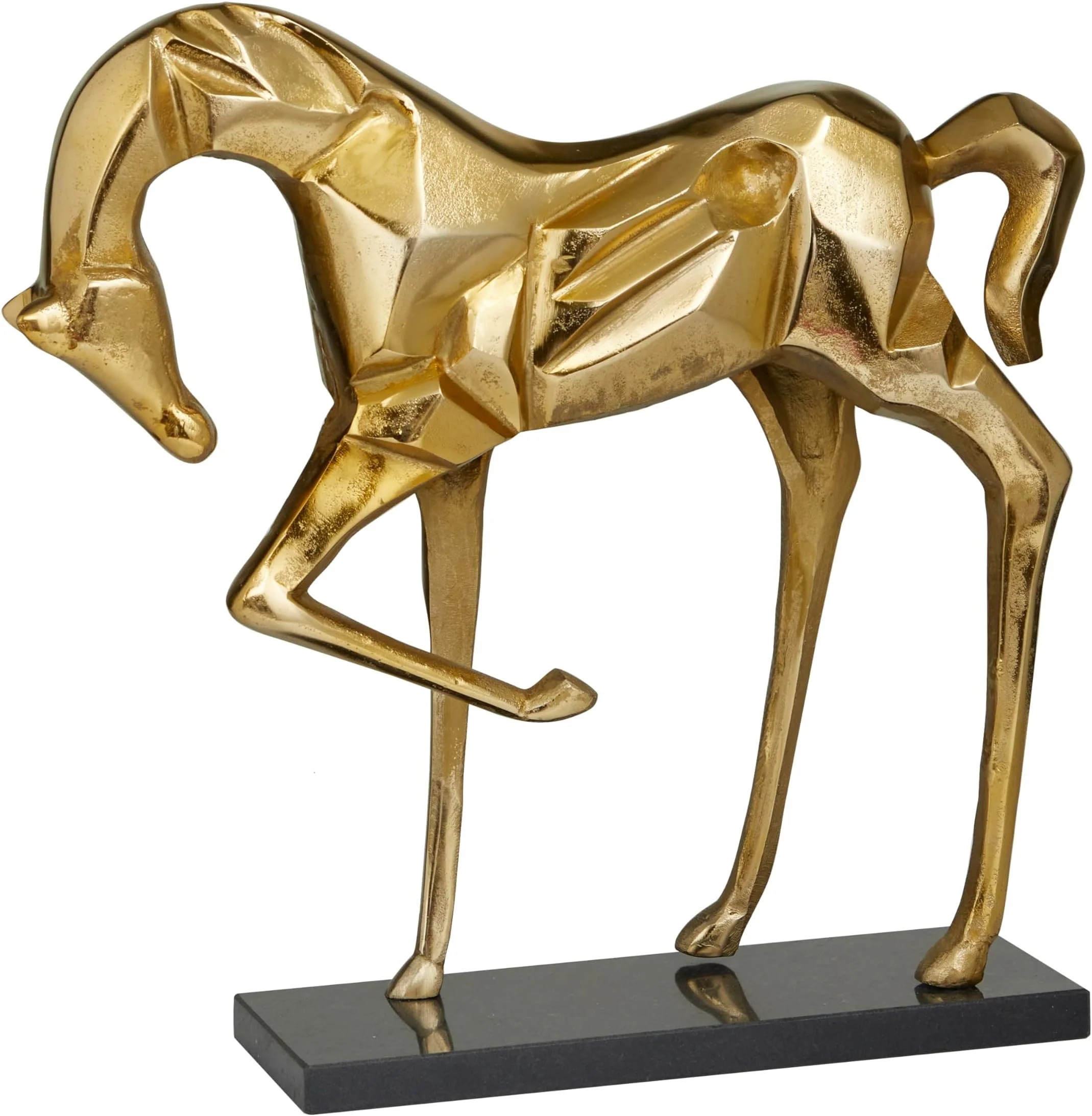 WB INC Modern Aluminum Metal Horse Decorative Sculpture Home Decor Statue, Accent Figurine, Statue Figurine