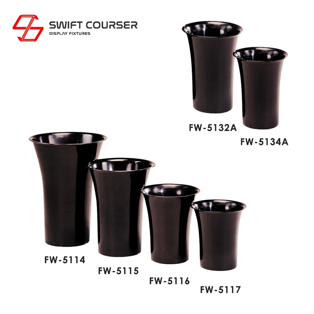 Exhibition Decoration Round Nursery Black Garden Plastic Flower Cone Pots