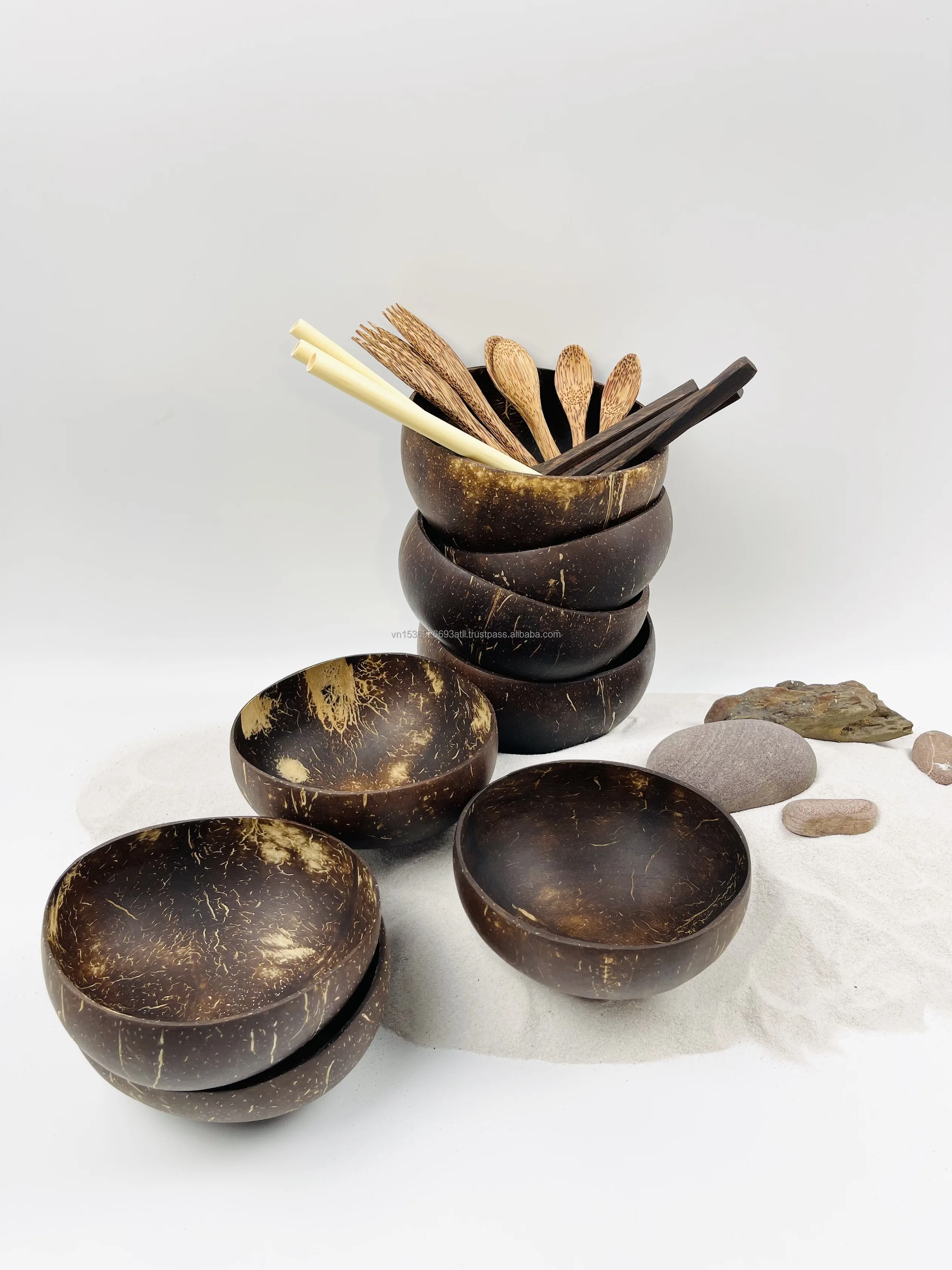 Лидер продаж на Alibaba набор посуды ручной работы из кокосовой чаши кокосовые