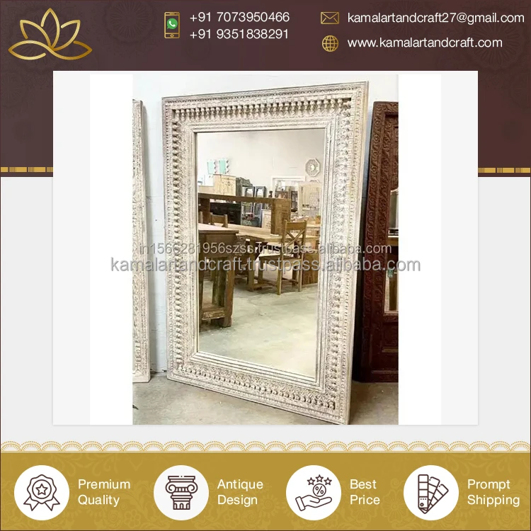Exclusive Hot Sale on Top Most Selling Highest Quality Small Size Carved White Wooden Jharokha for Home Living Room Decoration