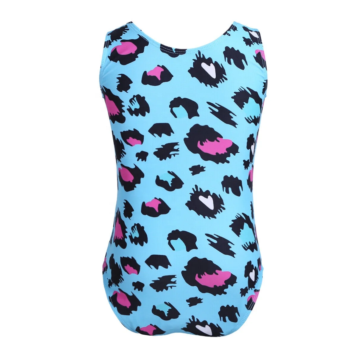 Child Girls Ballet Gymnastics Dance Leotards Light Blue Leopard Mermaid Costume Dancewear Wholesale Dancing Girls Costumes