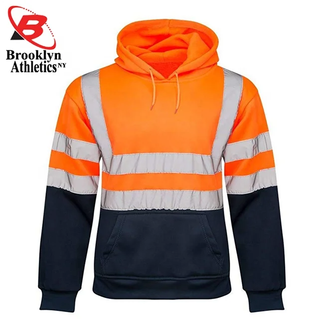 Hi Vis Hoodies are hooded sweatshirts with reflectivity available  Men Work Reflector tape hoodie