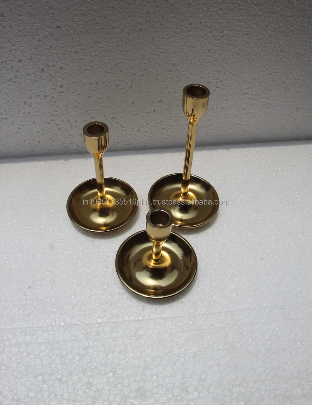 Luxury Handmade Customized Aluminium Gold Candle Stick Or Candle Holders Available Wholesale Set of 3 Christmas Candle Holder