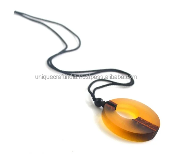 Handmade Resin & Wood Pendant Necklace by Unique Craft India High Quality Love Style for Back to School & Gift Giving