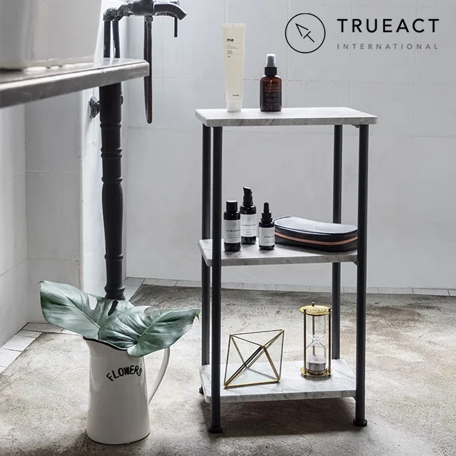 3 tier marble grain Metal shelf | Dark gary | Taiwan | three layer | serving | storage organizer | trolley