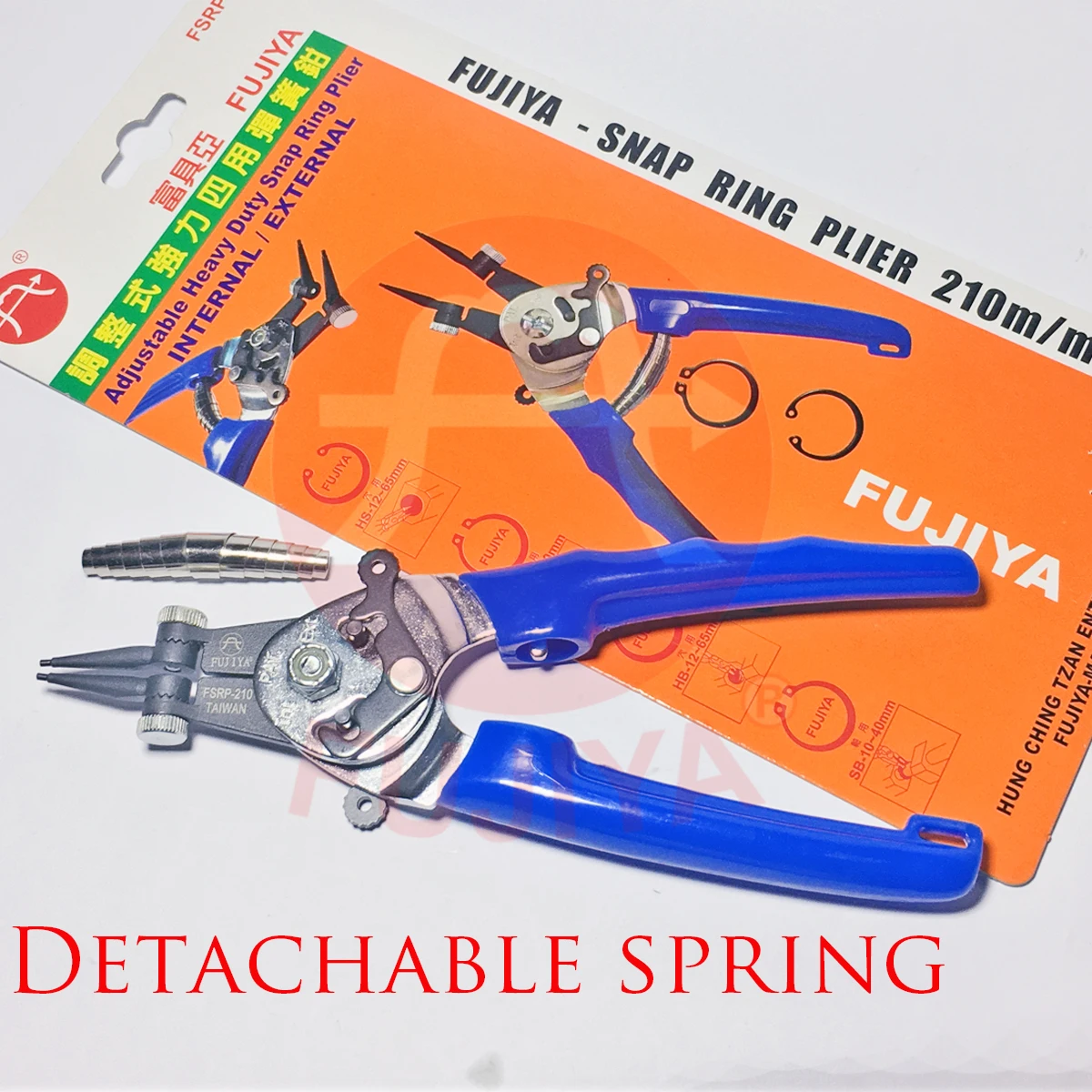 2023 FUJIYA Multifunction Adjustable Cr-V tips Heavy Duty Snap Ring Circlip Plier 6 IN 1