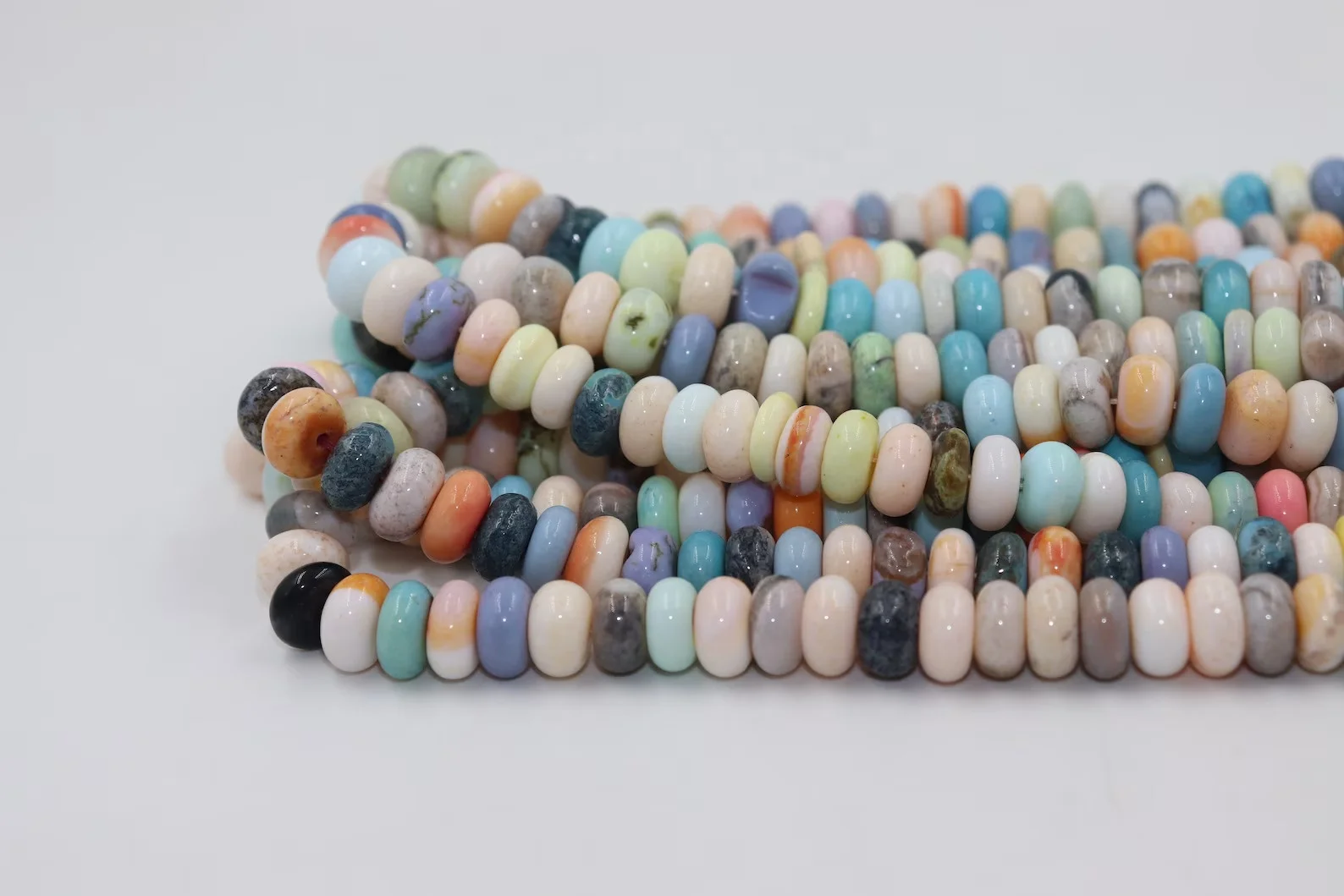 New Arrival Candy Opal Smooth Rondelle Shape Beads 7 MM Mix Gemstone Beads for Jewelry Craft