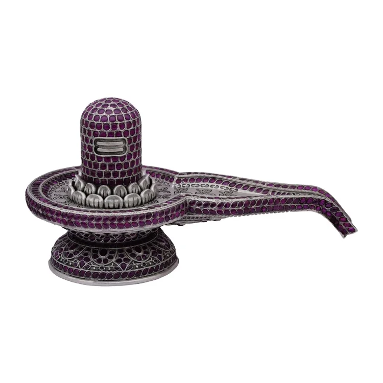Best Hindu Religious Silver Idol Oxidized Plated 925 Sterling Silver Lord Shiva Shivalinga Figurine for Home Temple Pooja