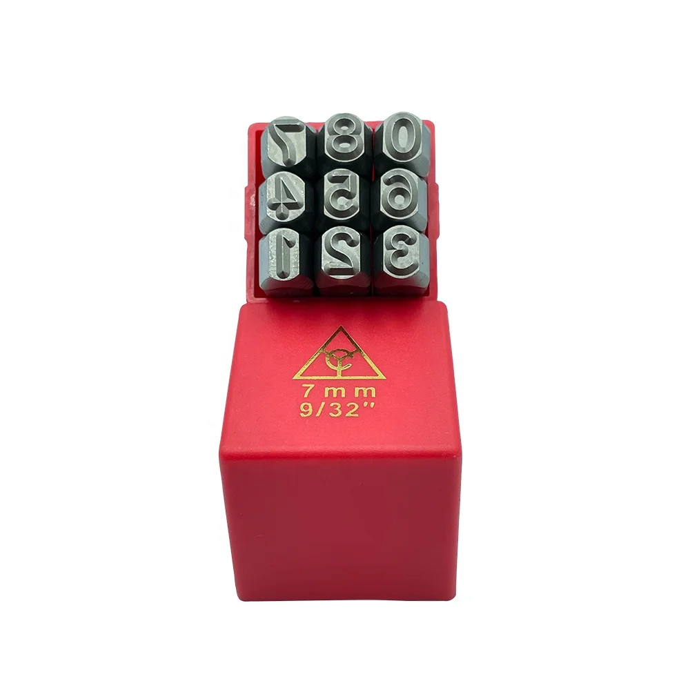 Wholesale price 9pcs 7mm number steel stamp punch letter steel die punch mold set